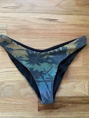 Beach Riot Glitter Palm Print Bikini Bottom